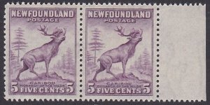 NEWFOUNDLAND 1941-44 5c perf 12½ SG280a - fresh MNH pair...................A3955