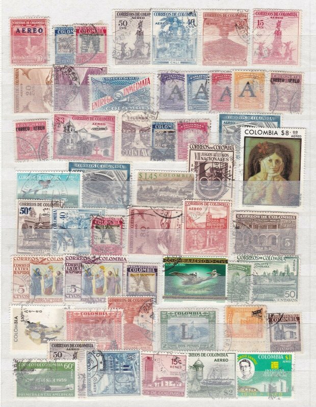 COLOMBIA  ^^^^^^x50 used  AIRPOSTS  collection $$ @ha1118colo18