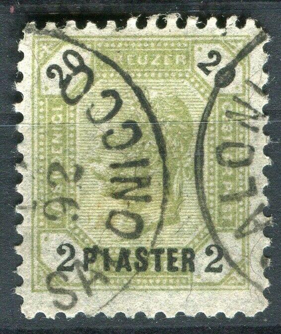 AUSTRIA LEVANT; 1890 early F. Joseph issue used 2Pi. value Postmark, Salonica