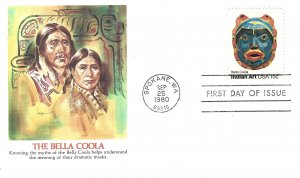 1980 1837 15 cent The Bella Coola Bella Coola Mask FDC