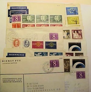 NETHERLANDS 8 REGISTERED SMALL COVERS 8CENTS OF 1960's B/S USA