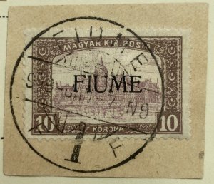 AlexStamps FIUME #20a VF Used SON, On Piece