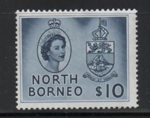 North Borneo Sc 295 1961$10 QE II & Seal stamp mint