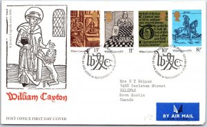 GREAT BRITAIN FIRST DAY COVER HISTORICAL WILLIAM CAXTON SET OF (4) EDINBURGH '76