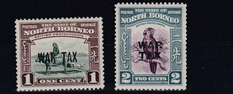 NORTH BORNEO  1941  S G 318 - 319  WAR TAX  MH 