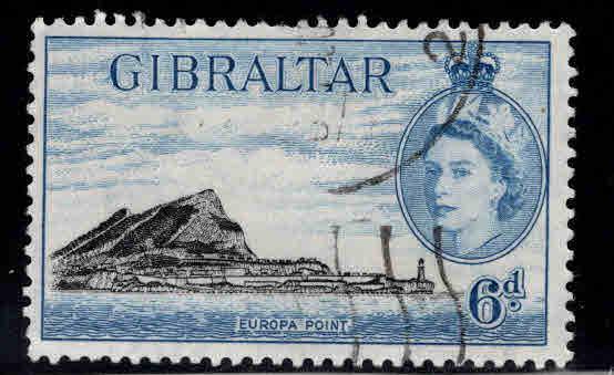 GIBRALTAR  Scott 140 Used from 1953 QE2 stamp set