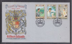 GILBERT ISLANDS, 1977 Silver Jubilee set of 3 First day cover. 