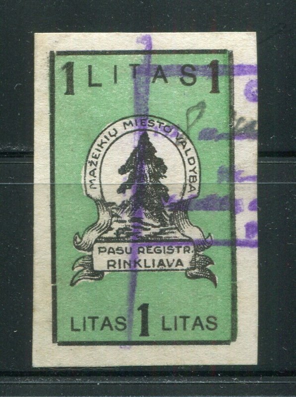 x225 - LITHUANIA Mazeikiu 1928 Municipal REVENUE Stamp. Fiscal