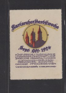 Large German Advertising Stamp- 1924 Karlsruhe Fall Festival