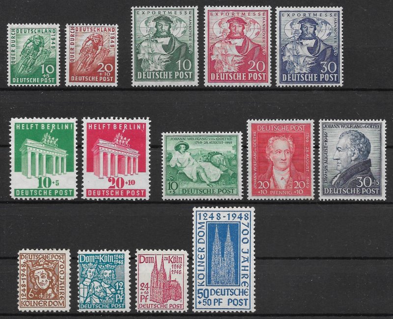 Allied Occupation Bizone: 5 MNH Sets