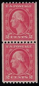 Scott #450 - $55.00 – Fine-OG-NH – Handsome Type III coil pair. Deep color.