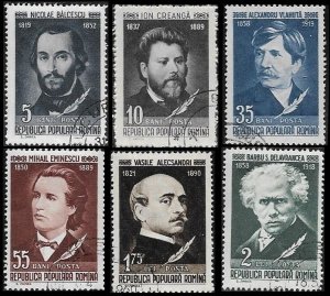 1958 Romania   Romanian Writers  SC# 1209-1214   Used