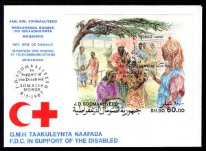 Somalia 577 Red Cross Souvenir Sheet U/A FDC