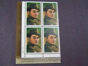 U.S.# 3446-MNH--LL PLATE # BLOCK 4--LEGENDS OF HOLLYWOOD-EDWARD G ROBINSON--2000