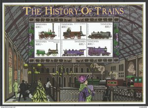 Tanzania Transport The History Of Trains 1Kb ** Stamps Pk380