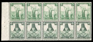 Germany #B71a Cat$45, 1935 5+3pf and 6+4pf, se-tenant booklet pane, never hinged