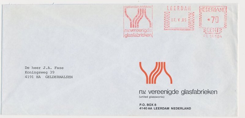 Meter cover Netherlands 1985 United Glassworks - Leerdam