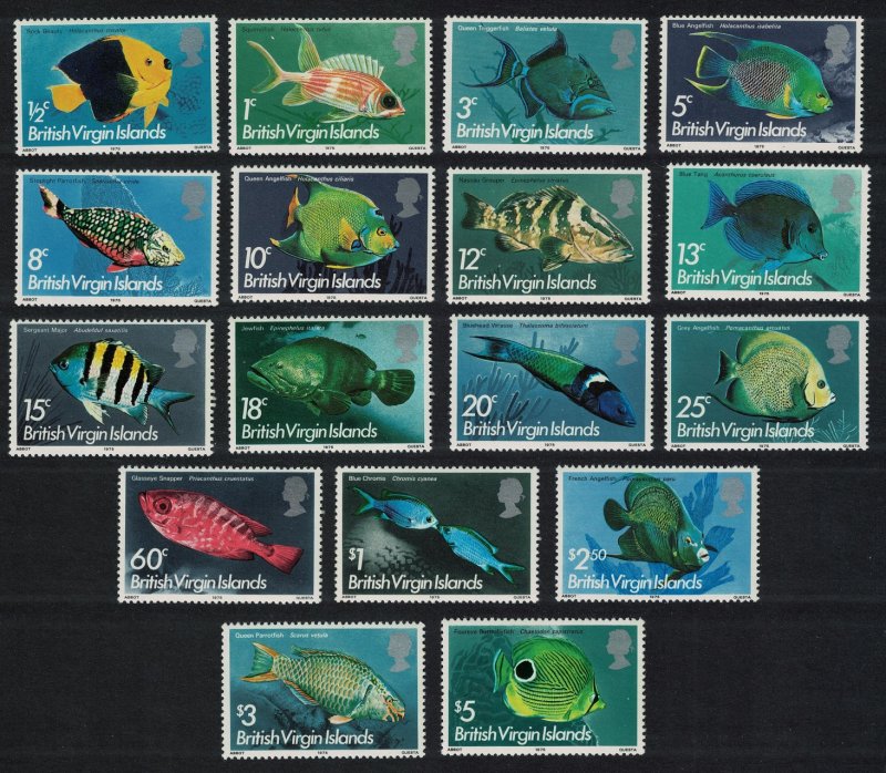 BVI Fishes 17v SG#330-346