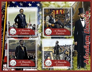 Stamps. Famous people. Abraham Linkoln 2019 year 1+1 sheets perforated