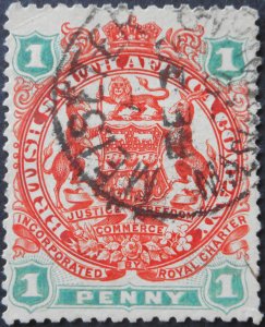 Rhodesia 1897 1d with Melsetter Code A Month Day (SC) postmark