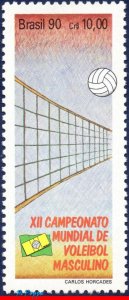 2256 BRAZIL 1990 WORLD MEN’S VOLLEYBAL CHAMPIONSHIP, SPORTS, MI# 2370 C-1692 MNH