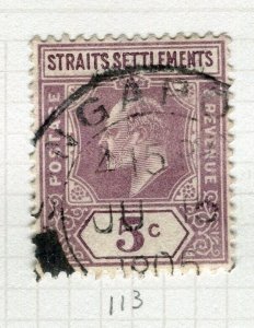 STRAITS SETTLEMENTS; 1902 early Ed VII Crown CA issue fine used 5c. value