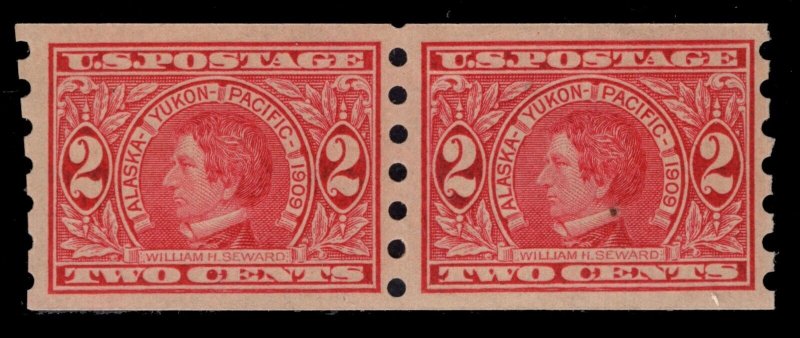MOMEN: US STAMPS #371 PAIR MAILOMETER TYPE III MINT OG NH VF LOT #85822**