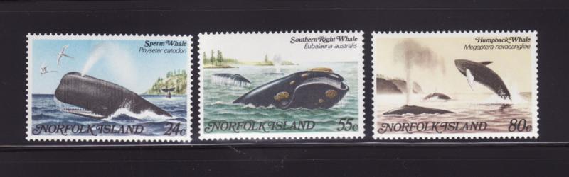 Norfolk Island 290-292 Set MNH Whales