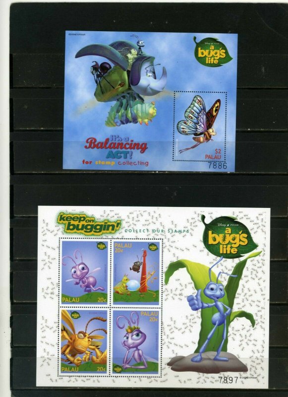 PALAU 1998 WALT DISNEY A BUGS LIFE SHEET OF 4 STAMPS & S/S MNH 