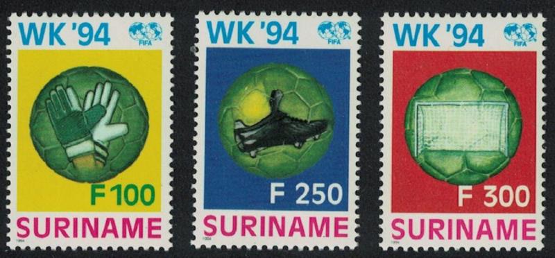 Suriname World Cup Football Championship USA 3v SG#1590-1592