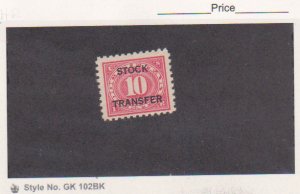 Scott RD27 Mint Never Hinged Stock Transfer US Revenues