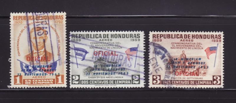 Honduras C325-C327 U Abraham Lincoln, John F Kennedy (A)