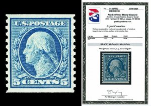 Scott 496 1919 5c Washington Coil Mint Graded XF-Sup 95 NH with PSE CERT