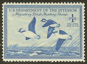 RW15 - $1 Duck Stamp F-VF Buffleheads Mint NH Cat $60