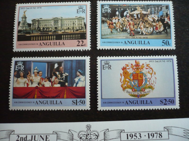 Stamps-Anguilla-Scott#315-318a-Mint Never Hinged Set of 4 Stamps+ Souvenir Sheet