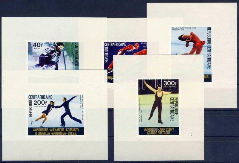 Central Africa stamp Winter Olympics Medalists 1976 Mi 417-421 + 11 WS111812