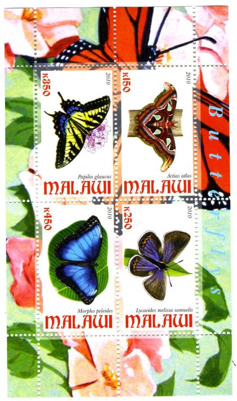 BUTTERFLIES Sheet (4) Perforated Mint (NH)