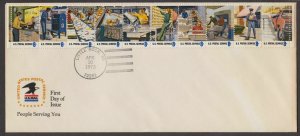 1973 Postal People 10 different Sc 1489-1498 1498a Little Rock USPS logo cachet