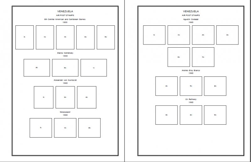 PRINTED VENEZUELA 1859-2010 STAMP ALBUM PAGES (460 pages)