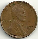 1937-S - Lincoln Head Cent - About Uncirculated
