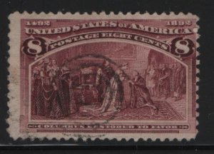 US, 236, USED, 1893, COLUMBUS RESTORED TO FAVOR