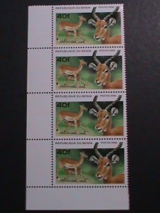 ​BENIN-1996-SC#930 LOVELY WILD ANIMALS MNH IMPRINT BLOCK WE SHIP TO WORLDWIDE