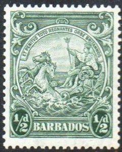 Barbados 1938 ½d green (P13½ x 13) MH