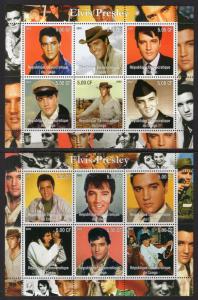 Zaire Elvis Souvenir Sheets MNH VF