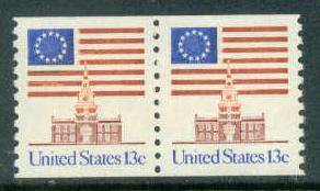1625 13c U.S. Flag Fine MNH Pair