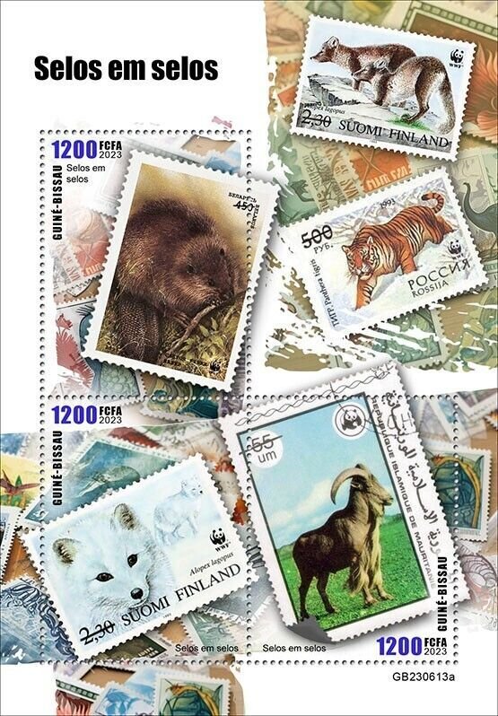 GUINEA BISSAU 2023 WWF STAMP ON STAMP SHEET MINT NEVER HINGED