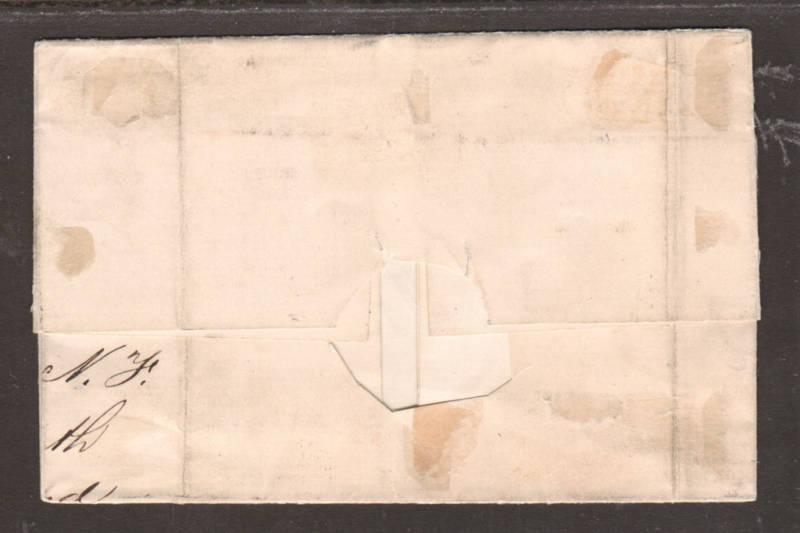 Newfoundland Sc 8a Vertical Bisect on 1860 cover, STEAM handstamp, Rare, Cert