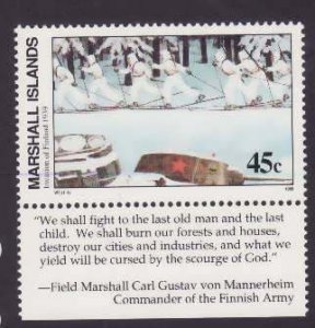 Marshall Islands-Sc#241- id5-unused NH-Tanks-WWII-1989-