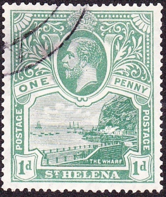 ST HELENA 1922 KGV 1d Green SG89 FU