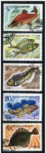 Russia 1983 - Scott 5164 .. 5168 set of 6 CTO - Food Fish 